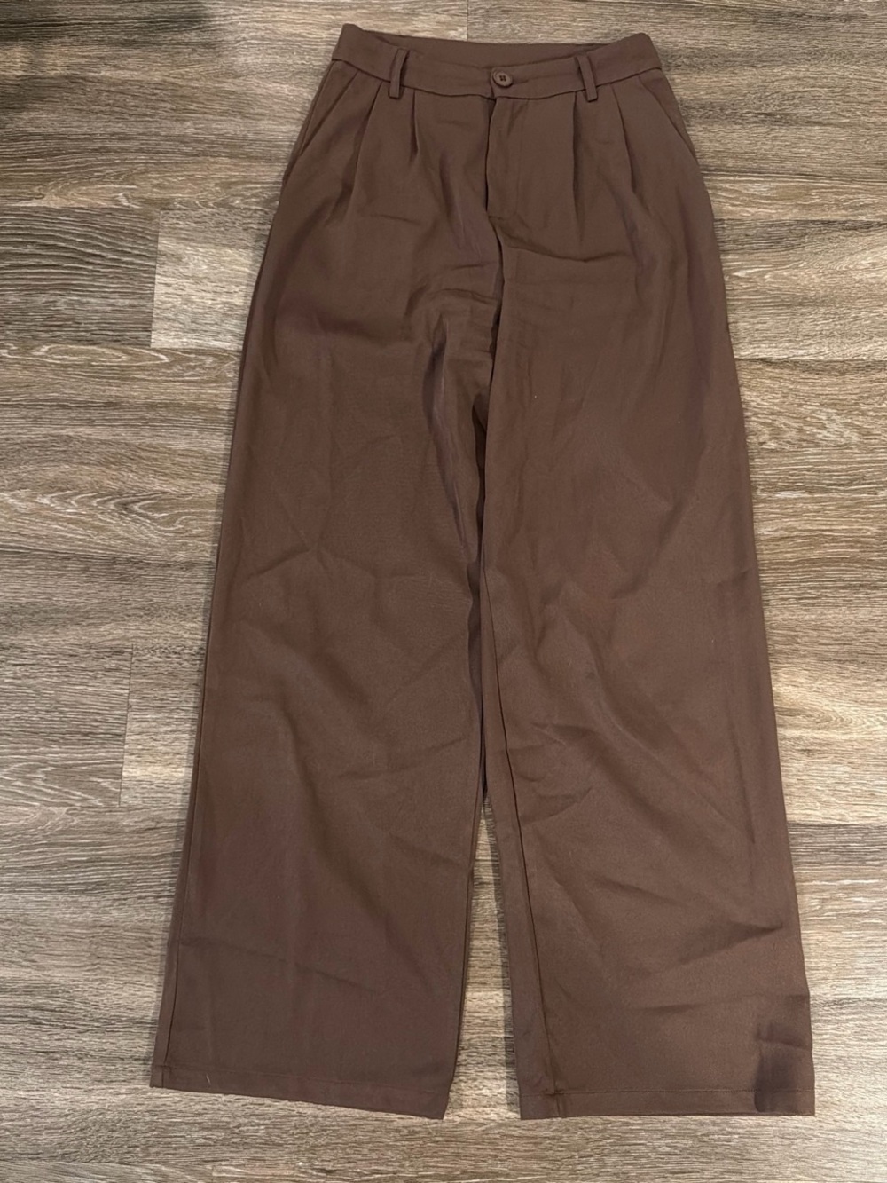 High-Waist Wide-Leg Women's Trousers in Brown